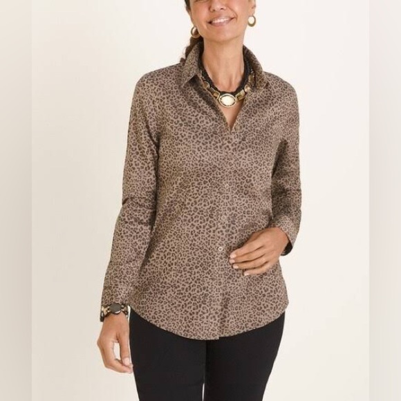 Chico’s classic animal shirt button up - Picture 1 of 5